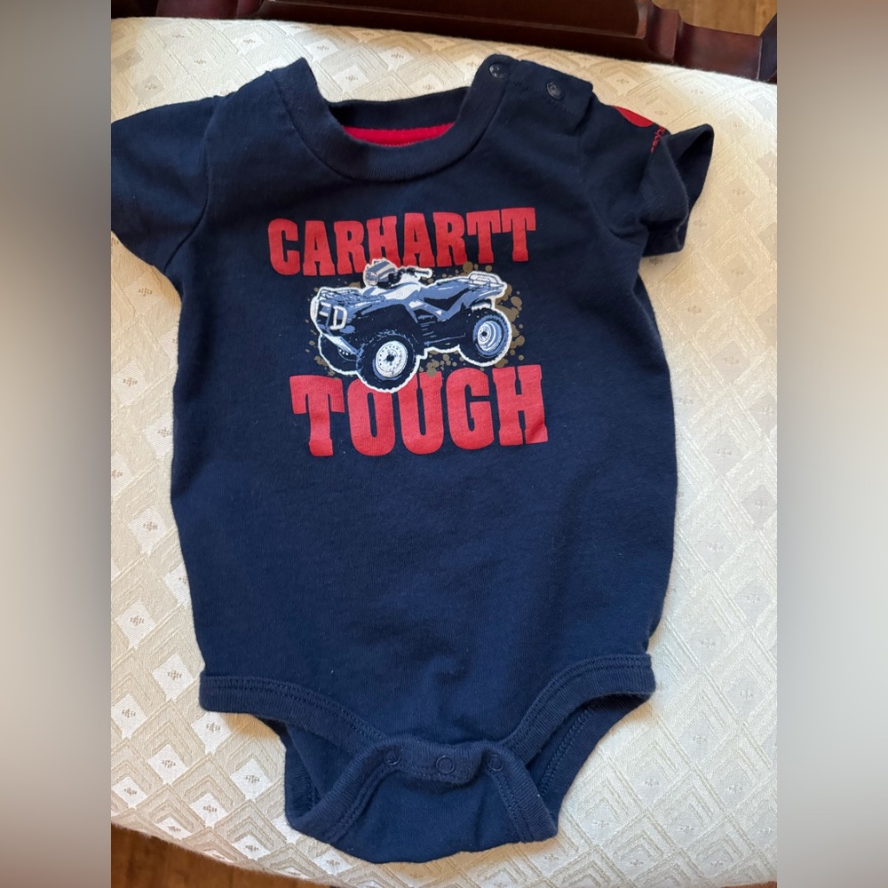 Navy Blue Carhartt Tough Onesie Baby Boys 6 month 6m cotton onepiece ATV